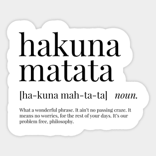 Hakuna Matata Definition Sticker